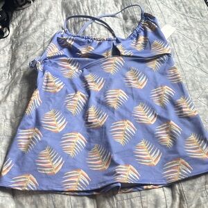 Patagonia Lavender Palm Leaf Tankini Top